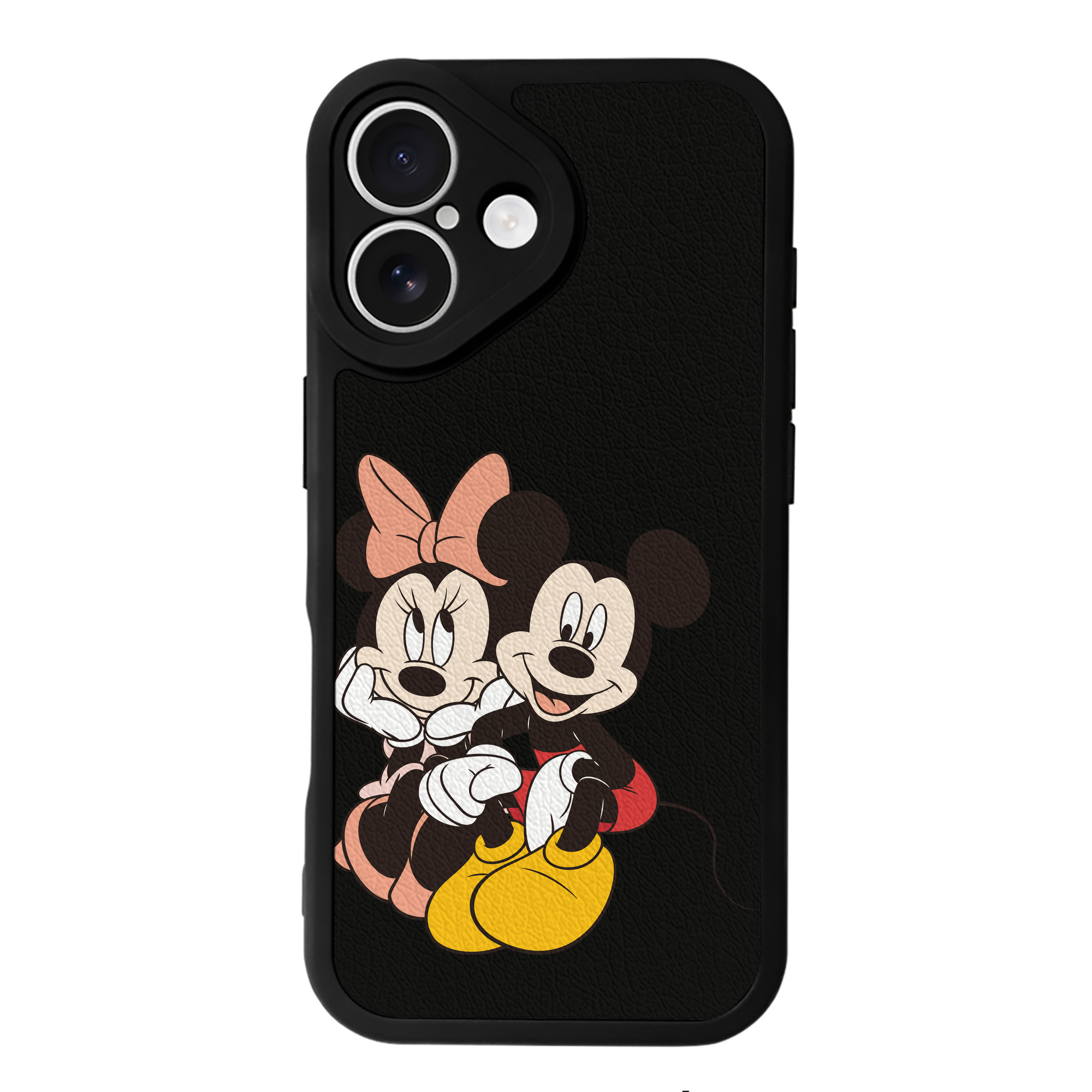 （画像用） ミッキーマウス Mickey Mouse 【iPhone 16シリーズ対応】シリコンスマホケース（レザー調） 材質：シリコン